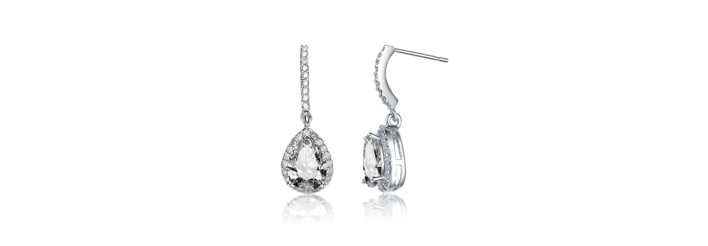 Lab Created Sterling Silver with Colored Cubic Zirconia Teardrop Earrings