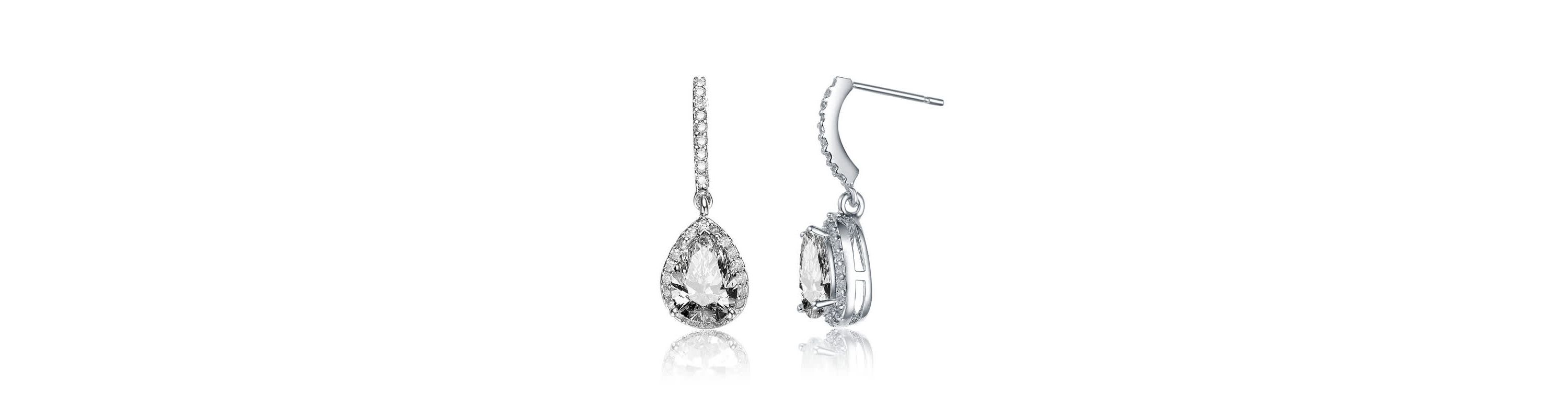 Lab Created Sterling Silver with Colored Cubic Zirconia Teardrop Earrings