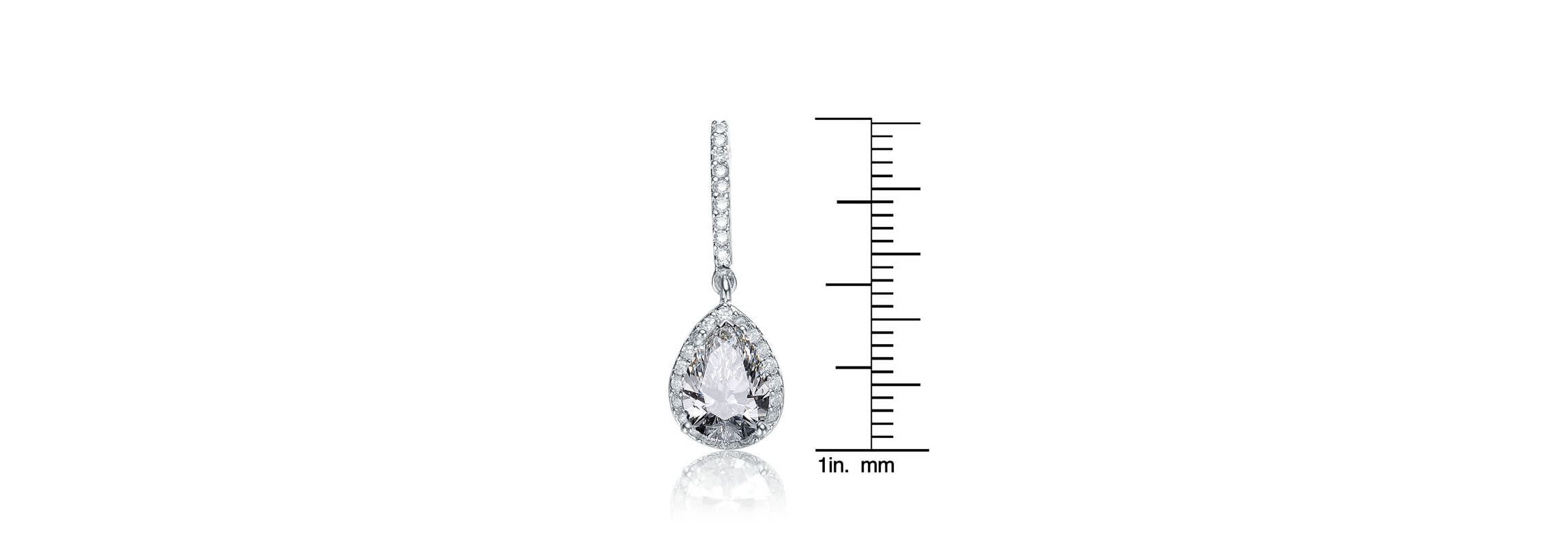 Lab Created Sterling Silver with Colored Cubic Zirconia Teardrop Earrings