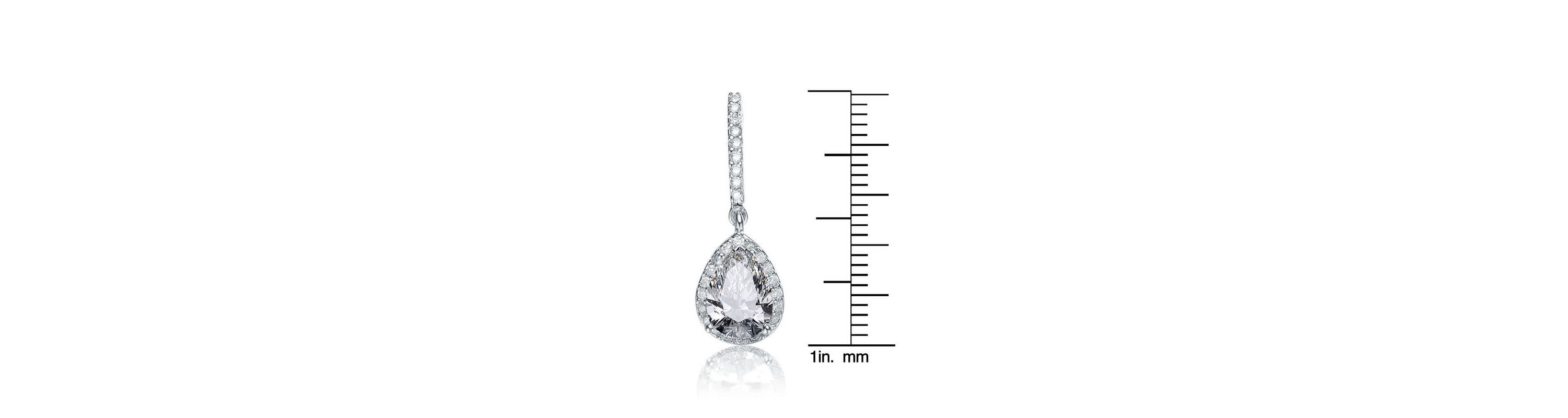 Lab Created Sterling Silver with Colored Cubic Zirconia Teardrop Earrings