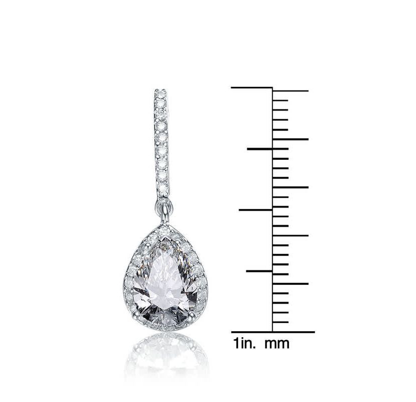 Lab Created Sterling Silver with Colored Cubic Zirconia Teardrop Earrings