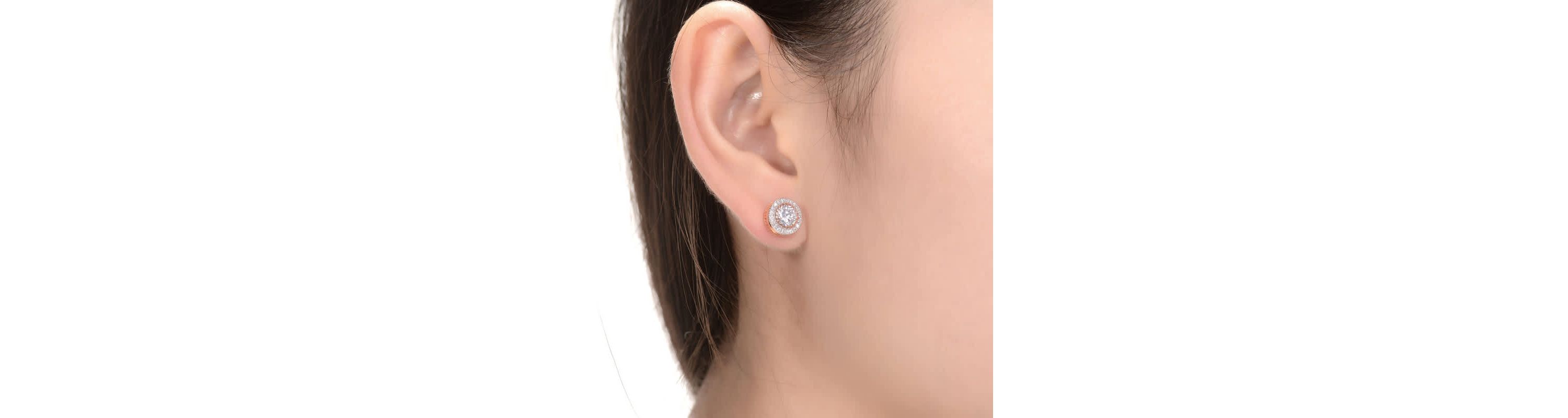 Lab Created Sterling Silver with Clear Cubic Zirconia Round Stud Earrings