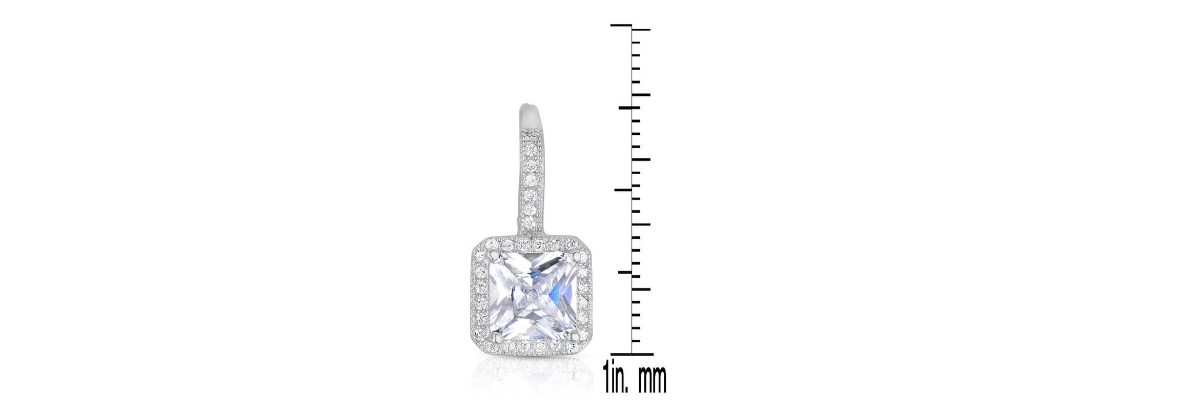 Lab Created Sterling Silver with Colored Cubic Zirconia Square Cushion Drop Earrings