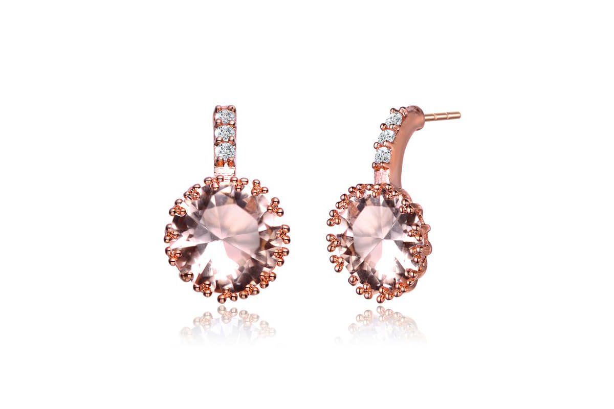 Lab Created Sterling Silver with Clear Cubic Zirconia Solitaire Triple Prong Drop Earrings