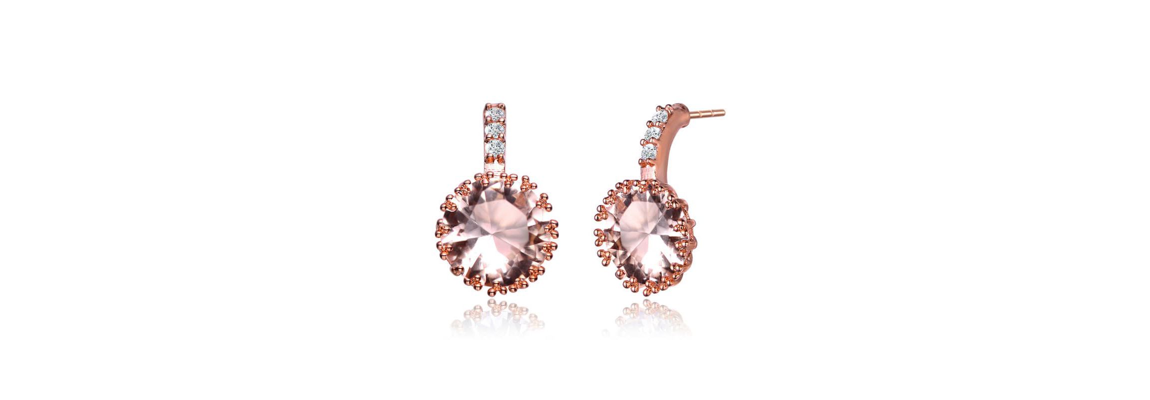 Lab Created Sterling Silver with Clear Cubic Zirconia Solitaire Triple Prong Drop Earrings