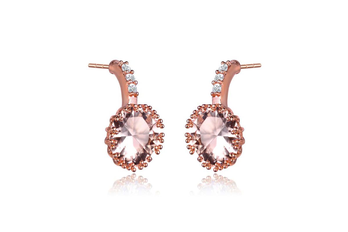 Lab Created Sterling Silver with Clear Cubic Zirconia Solitaire Triple Prong Drop Earrings