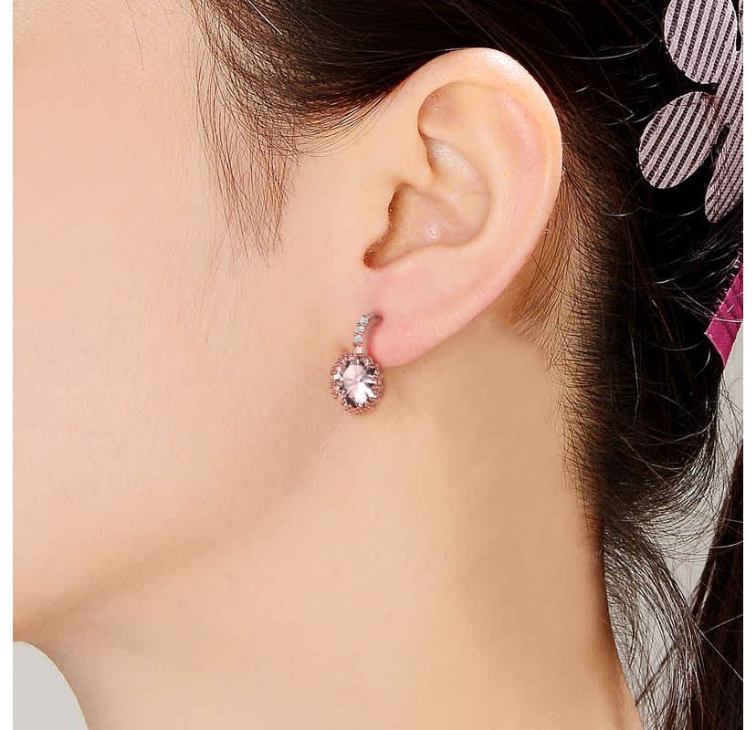 Lab Created Sterling Silver with Clear Cubic Zirconia Solitaire Triple Prong Drop Earrings