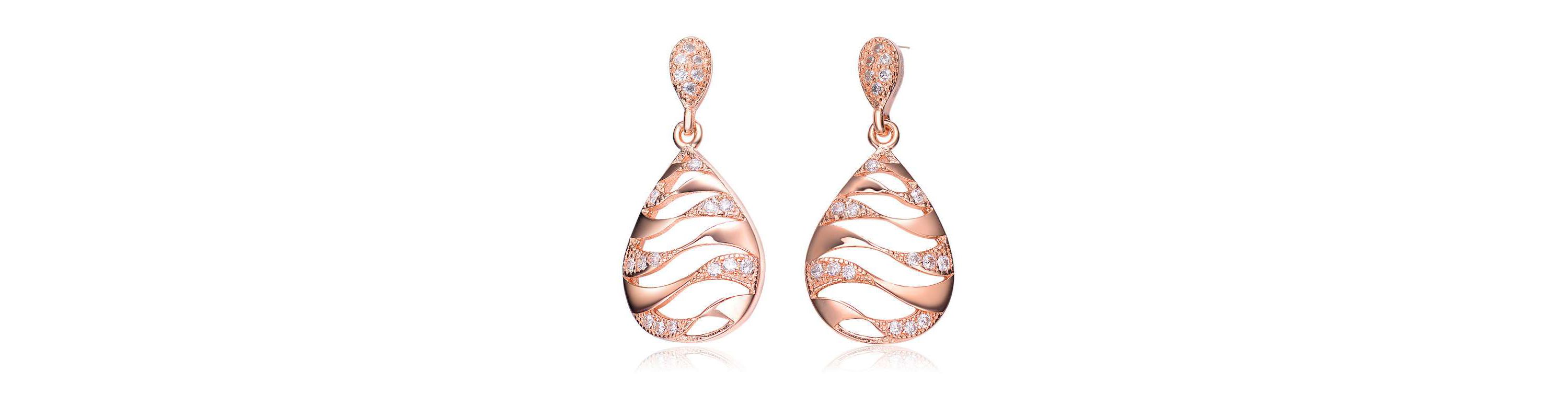 Lab Created Sterling Silver with Clear Round Cubic Zirconia Drop Earrings