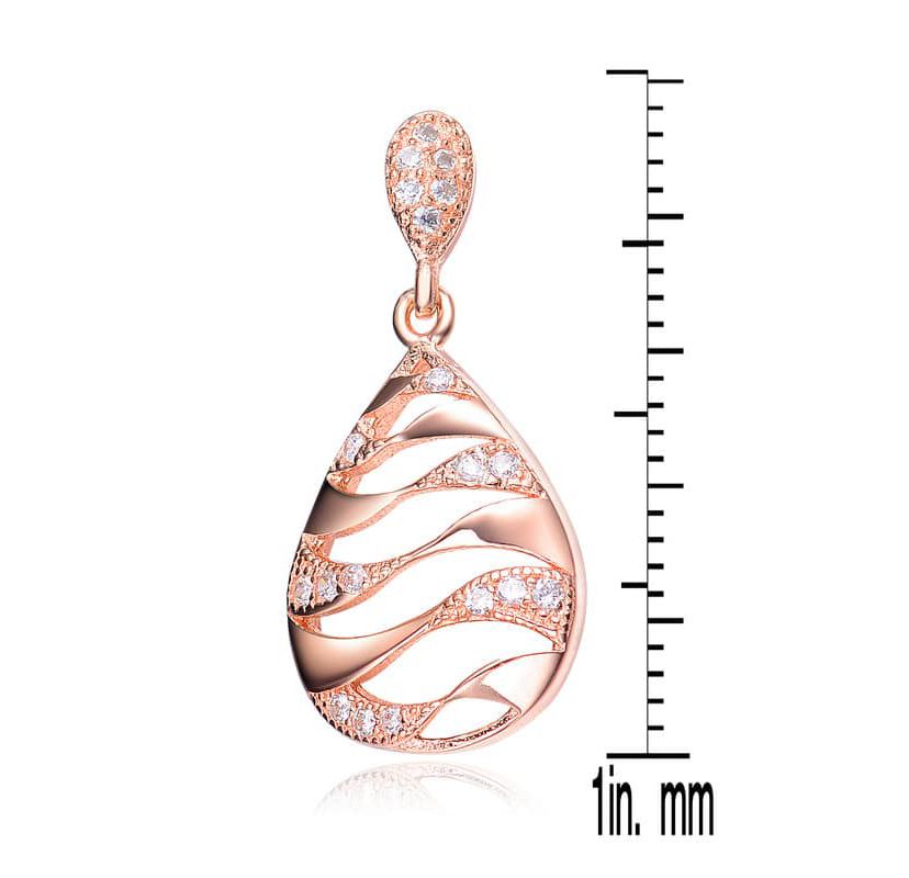Lab Created Sterling Silver with Clear Round Cubic Zirconia Drop Earrings