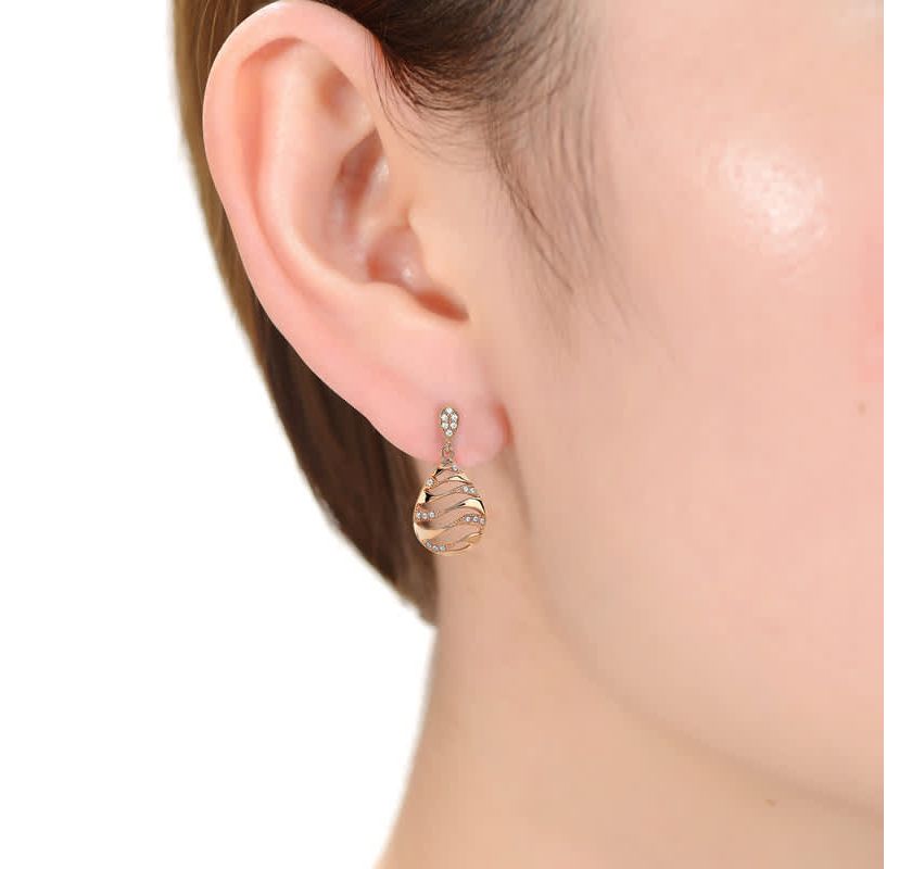 Lab Created Sterling Silver with Clear Round Cubic Zirconia Drop Earrings