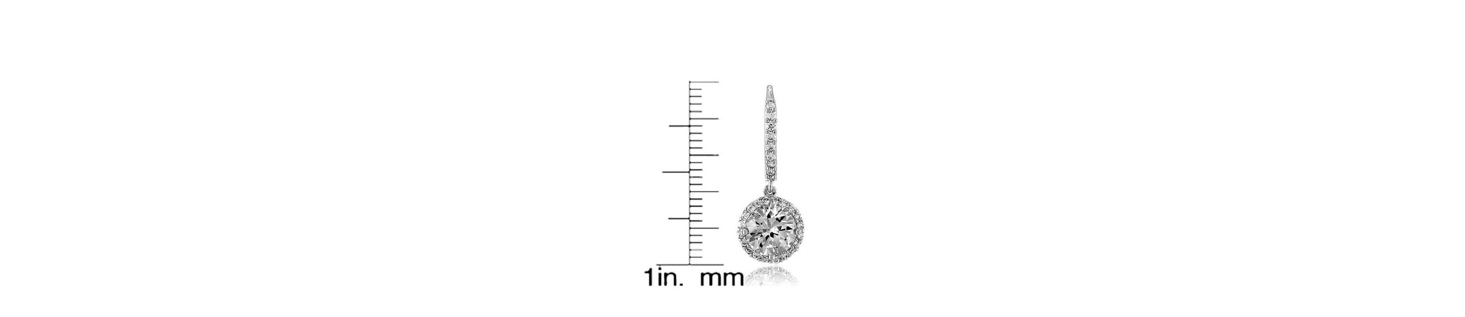 Lab Created Sterling Silver with Clear Cubic Zirconia Dangle Hook Earrings