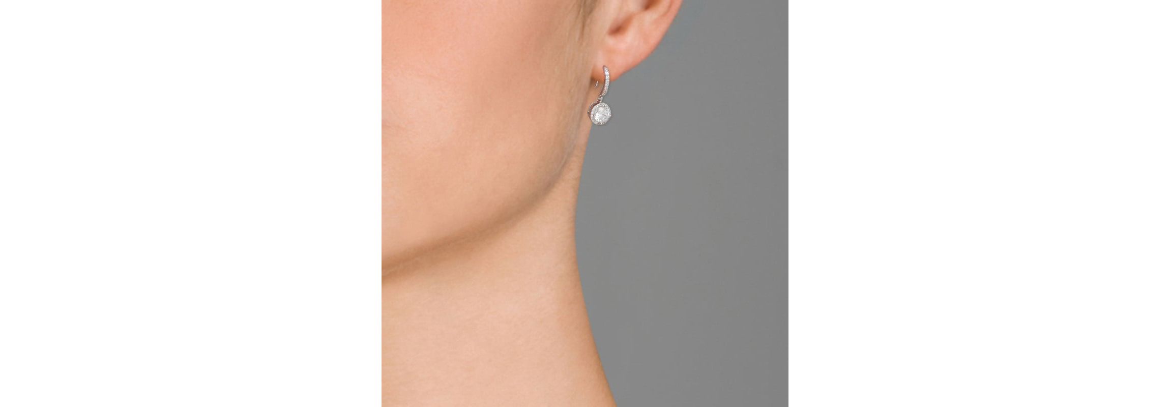 Lab Created Sterling Silver with Clear Cubic Zirconia Dangle Hook Earrings