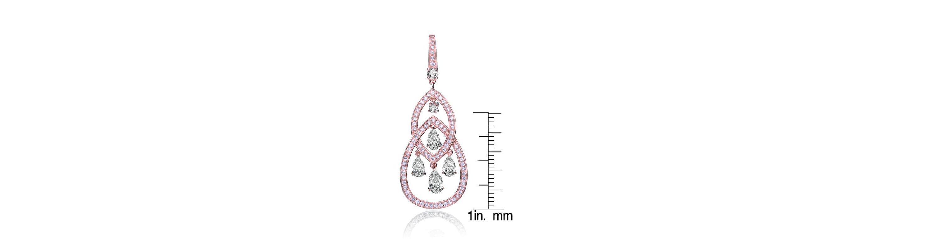 Lab Created Sterling Silver with Colored Cubic Zirconia Double Teardrop Chandelier Earrings
