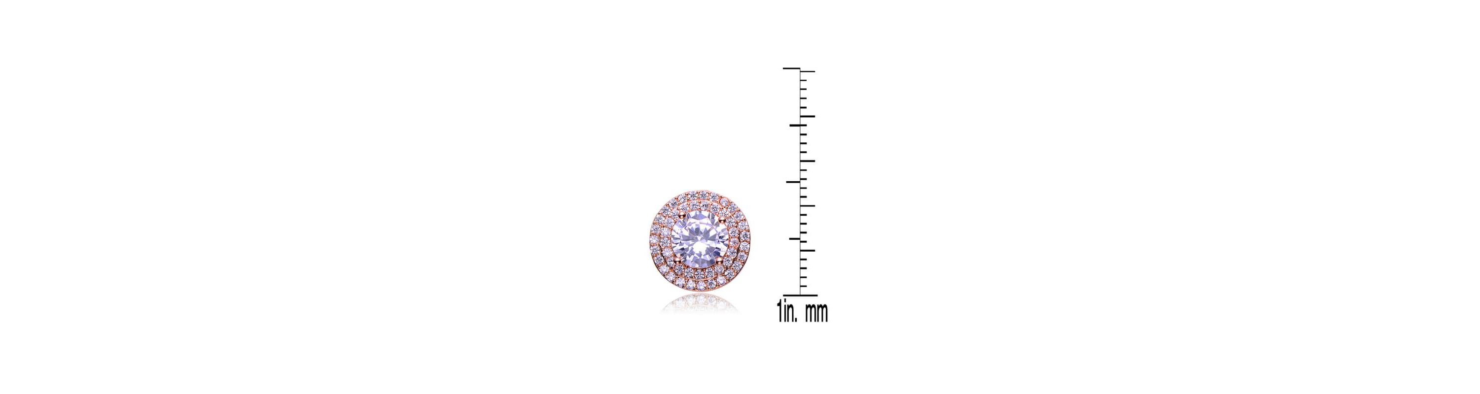 Lab Created Sterling Silver with Colored Cubic Zirconia round Halo Stud Earrings