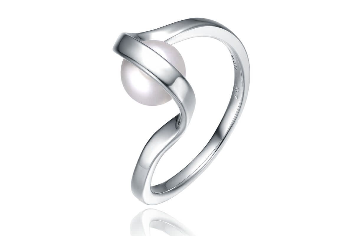 Lab Created Sterling Silver with White Cubic Zirconia Double Weave Wavey Ring