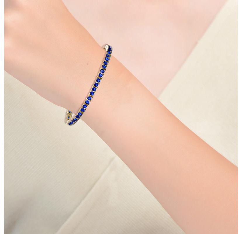 Lab Created Classic 3mm Colored Cubic Zirconia Tennis Bracelet