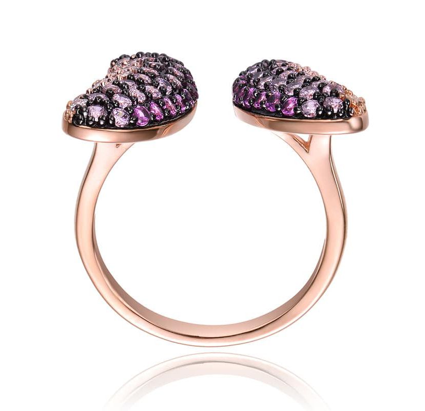 Lab Created Two-Tone with Multi Colored Cubic Zirconia Butterfly Ring
