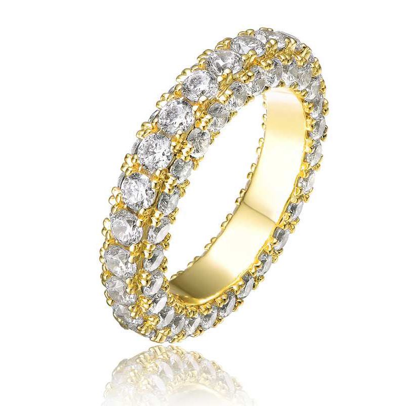 Lab Created 14K Gold Plated with Clear Cubic Zirconia Band Ring