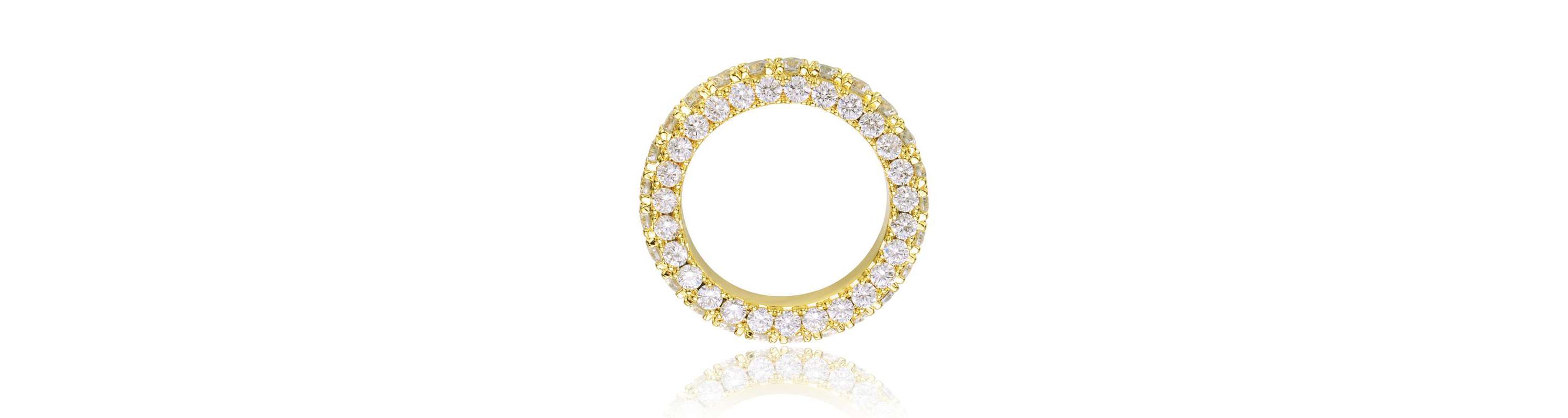 Lab Created 14K Gold Plated with Clear Cubic Zirconia Band Ring
