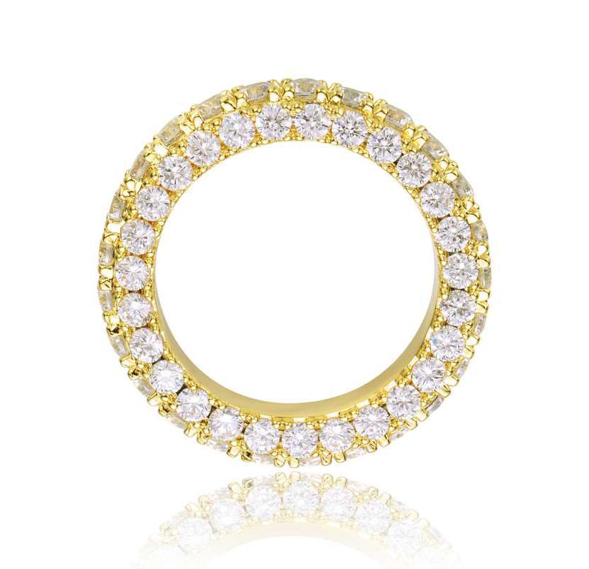 Lab Created 14K Gold Plated with Clear Cubic Zirconia Band Ring