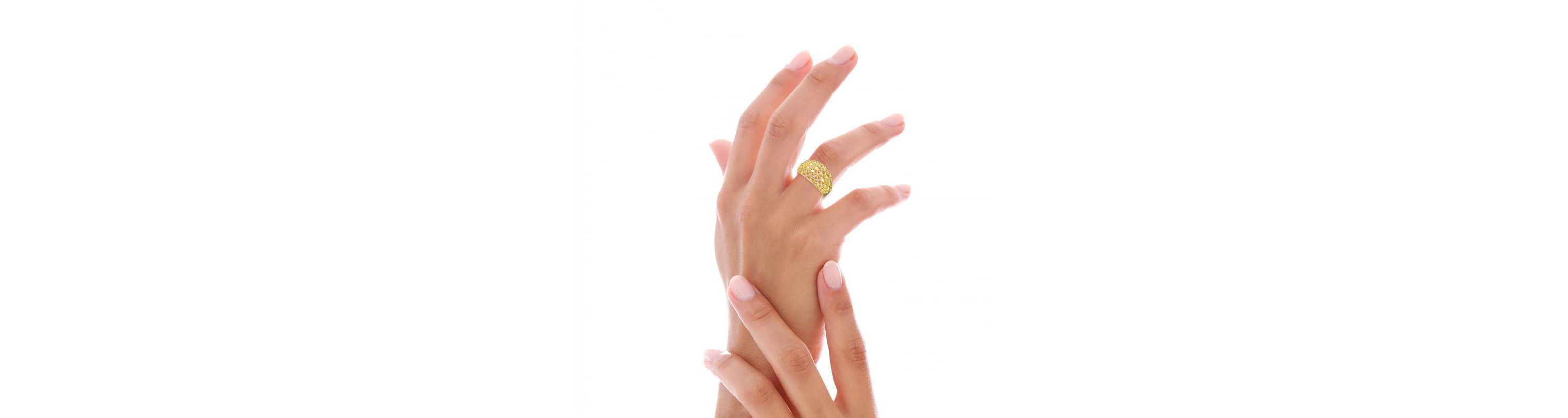 Lab Created 14K Gold Plated with Clear Cubic Zirconia Dome-Shaped Textured Nugget Ring