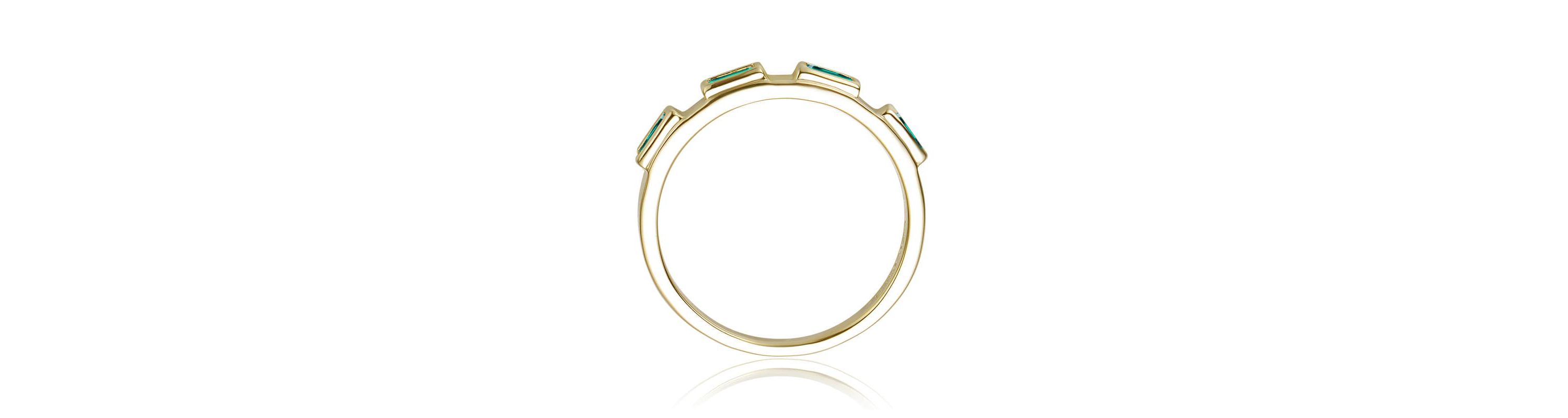 Lab Created 14K Gold Plated with Colored Cubic Zirconia Band Ring