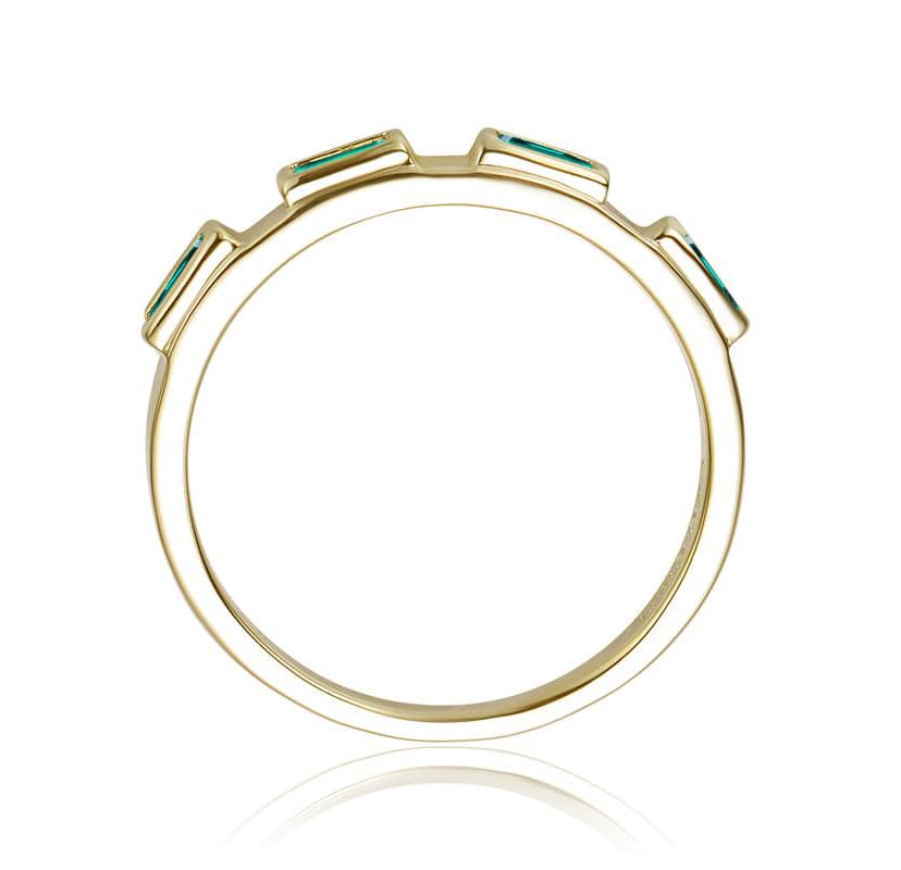 Lab Created 14K Gold Plated with Colored Cubic Zirconia Band Ring