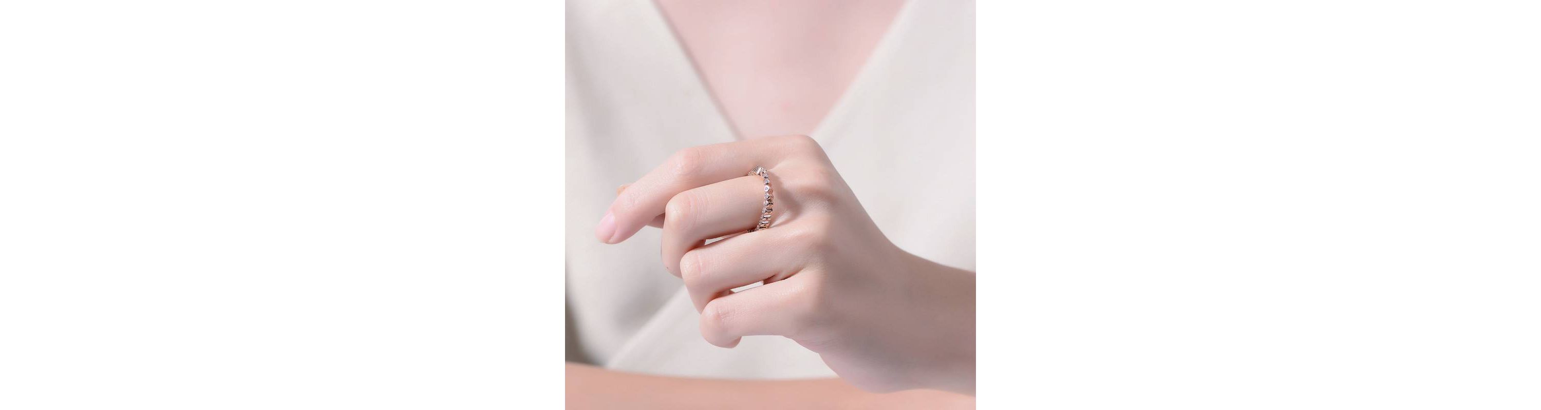 Lab Created 18K Rose Gold Plated with Clear Cubic Zirconia Swirl Band Ring