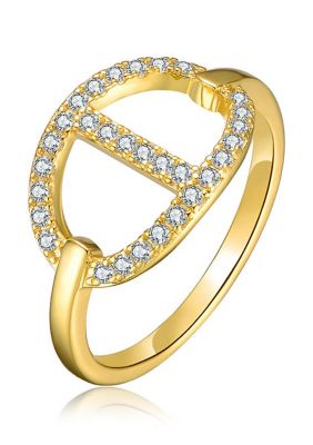 Rozzato Lab Created 14K Gold Plated with Clear Cubic Zirconia Mesmerising Ring