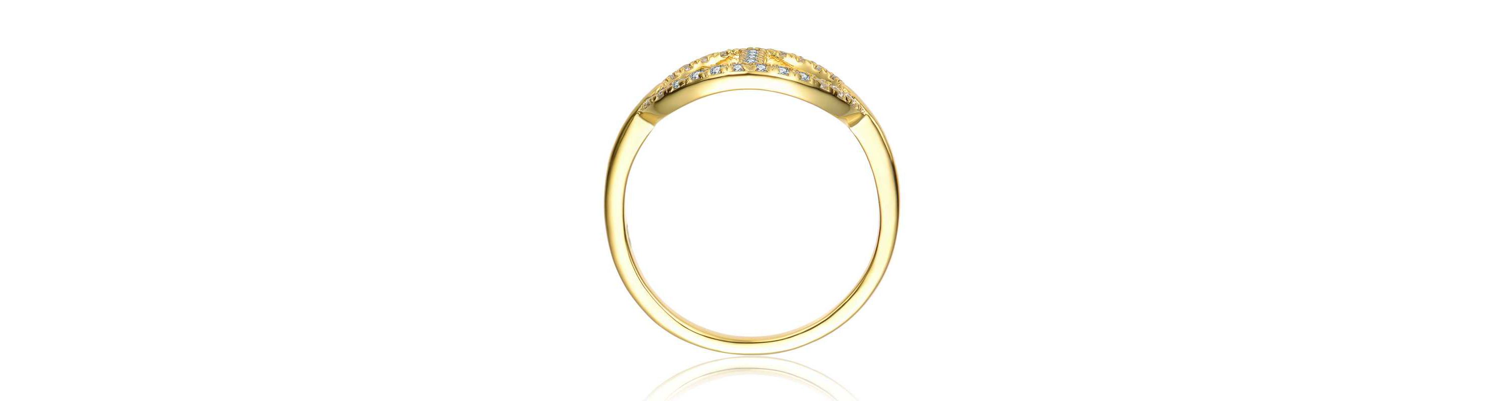 Lab Created 14K Gold Plated with Clear Cubic Zirconia Mesmerising Ring