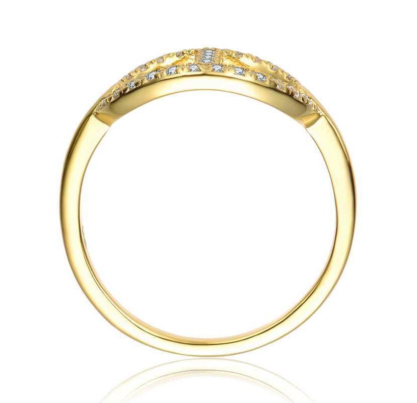 Lab Created 14K Gold Plated with Clear Cubic Zirconia Mesmerising Ring
