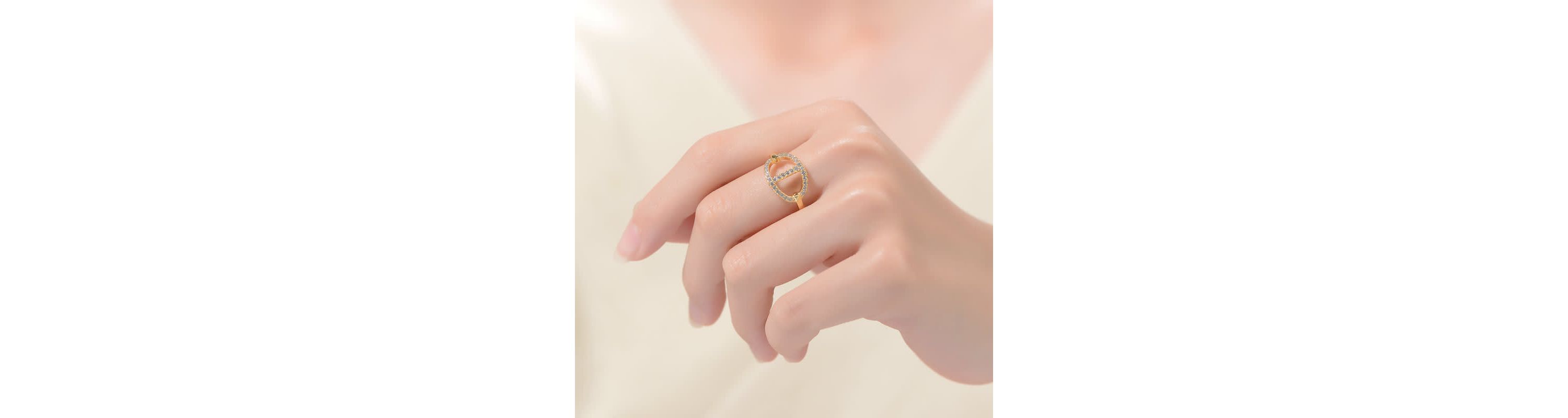 Lab Created 14K Gold Plated with Clear Cubic Zirconia Mesmerising Ring