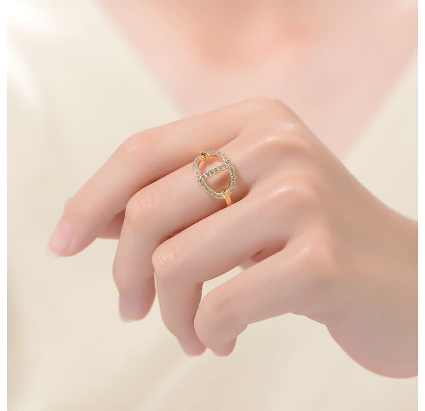Lab Created 14K Gold Plated with Clear Cubic Zirconia Mesmerising Ring