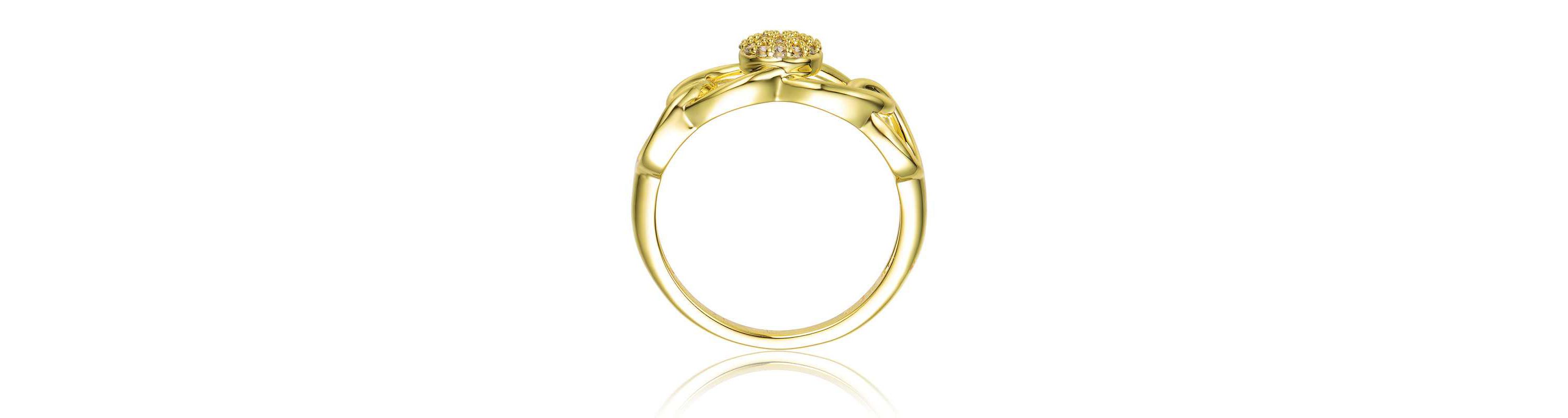 Lab Created 14K Gold Plated with Clear Cubic Zirconia Linking Ring