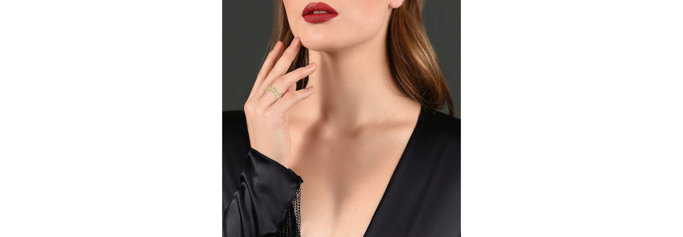 Lab Created 14K Gold Plated with Clear Cubic Zirconia Wide Band Ring