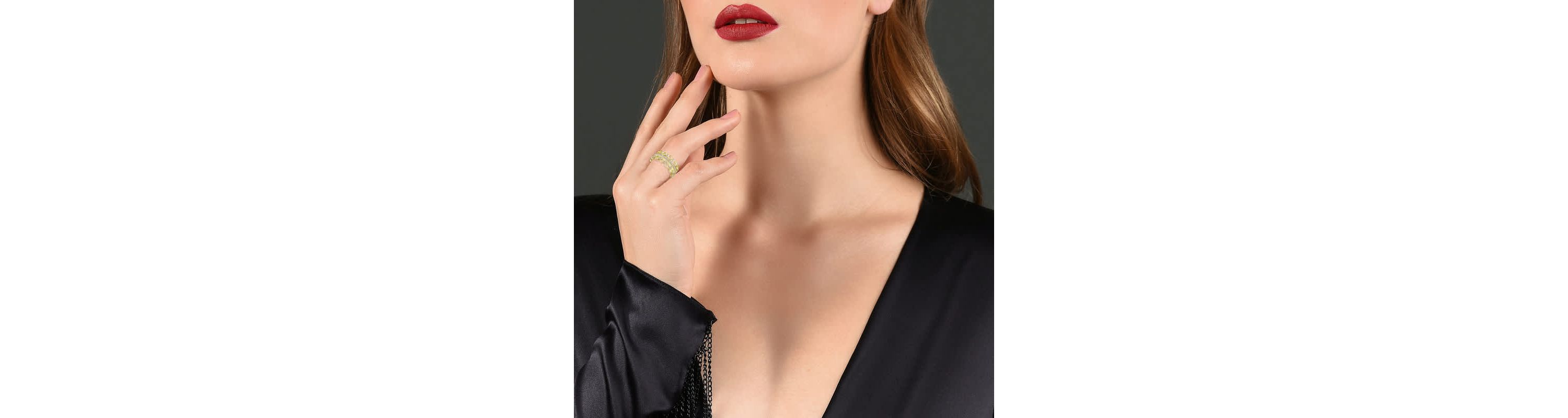 Lab Created 14K Gold Plated with Clear Cubic Zirconia Wide Band Ring