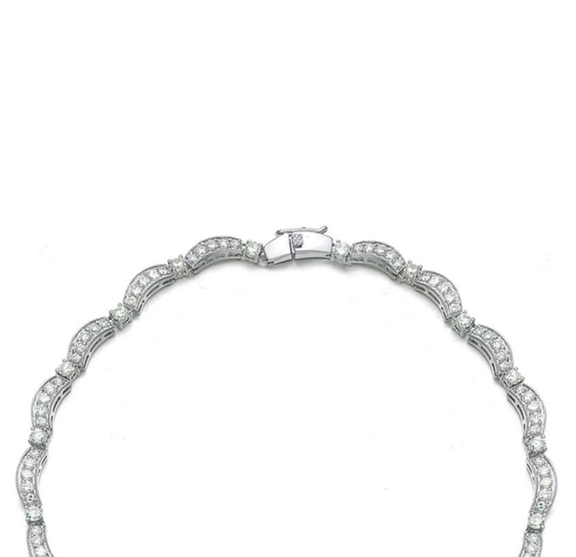 Lab Created Sterling Silver White Gold Plated with Colored Cubic Zirconia Teardrop Accent Necklace