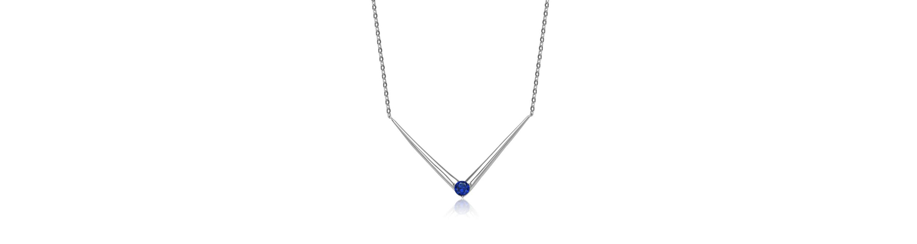 Lab Created Sterling Silver 14K Gold Plated with Colored Cubic Zirconia Solitaire Chevron Layering Necklace