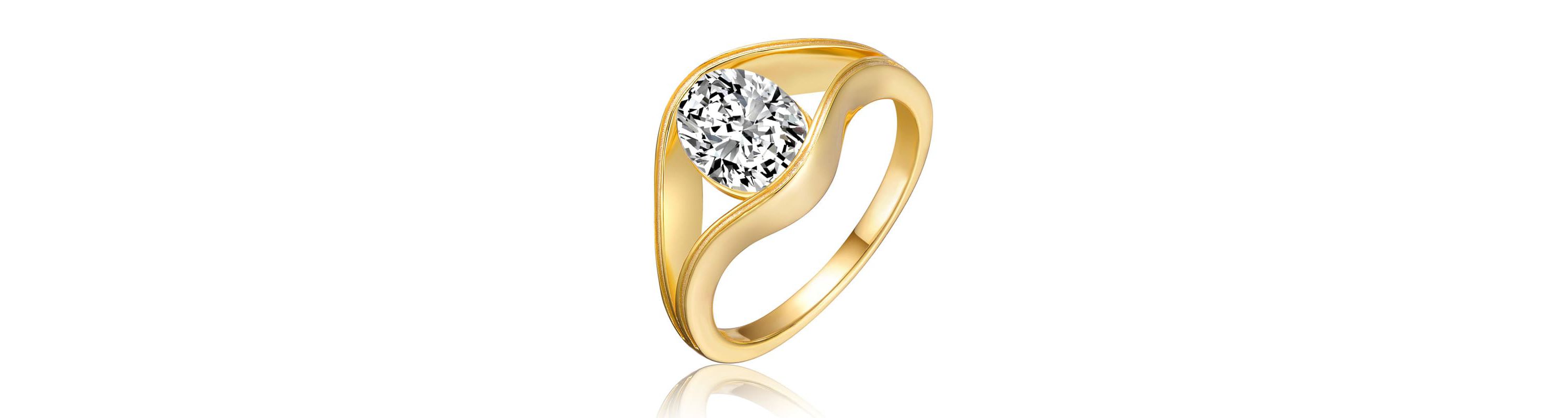 Lab Created Sterling Silver with Clear 2.50CT Oval Lab-Created Moissanite Solitaire Split Engagement Ring
