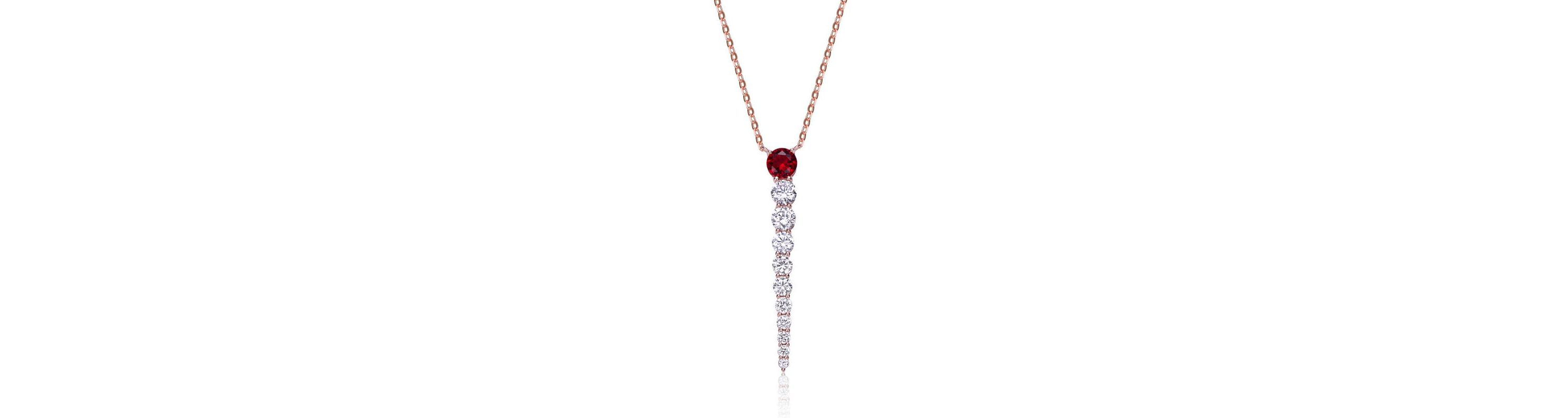 Lab Created Sterling Silver 14K Gold Plated with Colored Cubic Zirconia Icicle Journey Pendant Layering Necklace