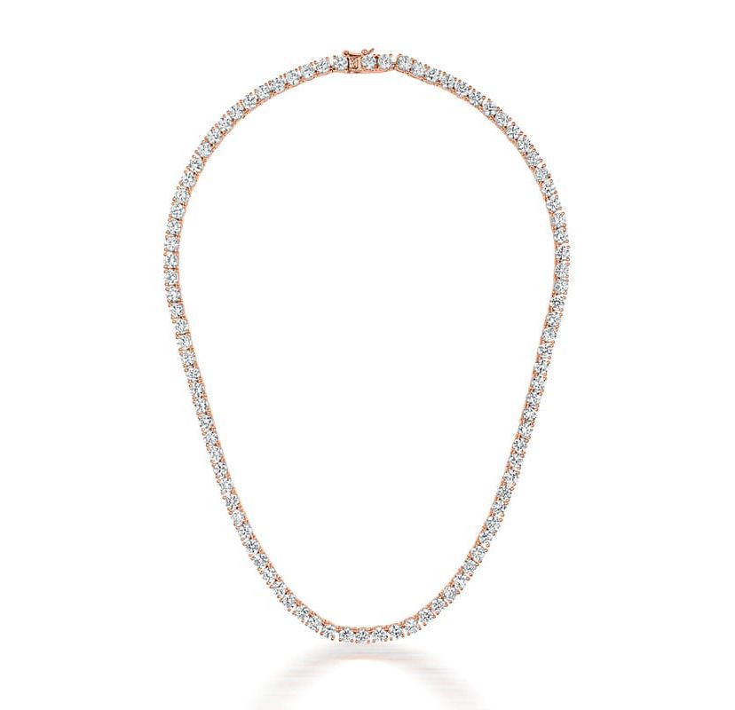 Lab Created Sterling Silver with Colored Cubic Zirconia 3MM Tennis Necklace