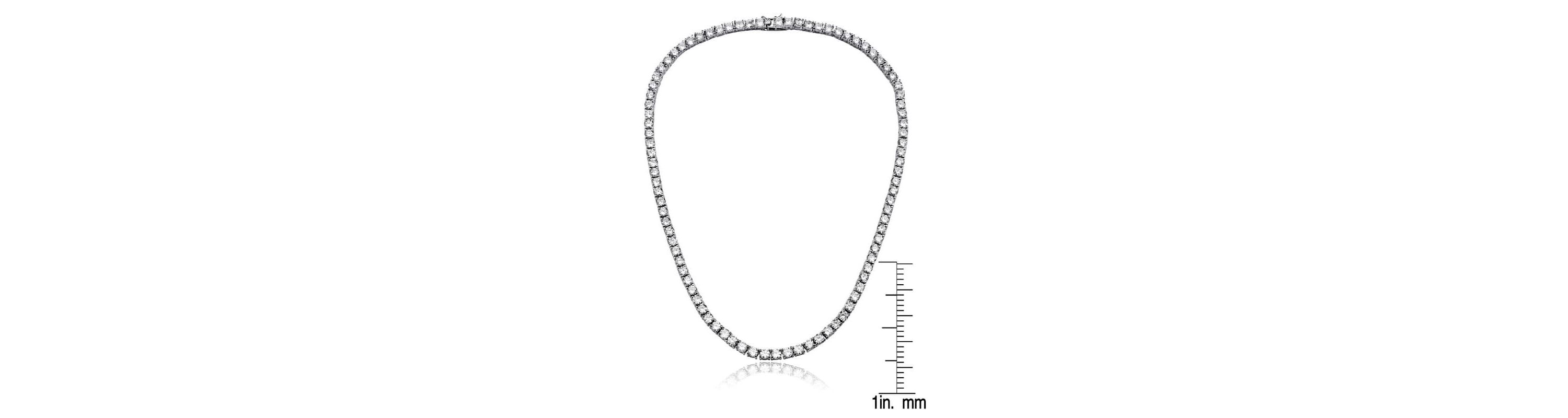 Lab Created Sterling Silver with Colored Cubic Zirconia 3MM Tennis Necklace