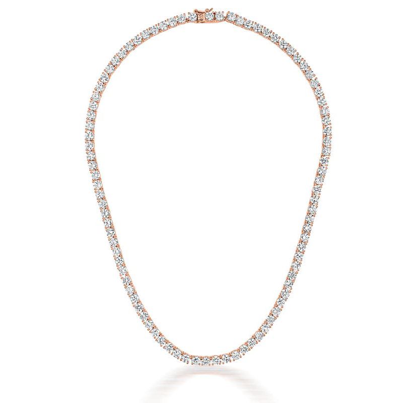 Lab Created Sterling Silver with Clear Cubic Zirconia 4MM Tennis Necklace