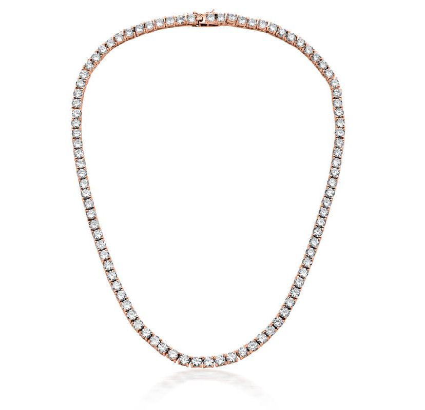 Lab Created Sterling Silver with Clear Cubic Zirconia 4MM Tennis Necklace