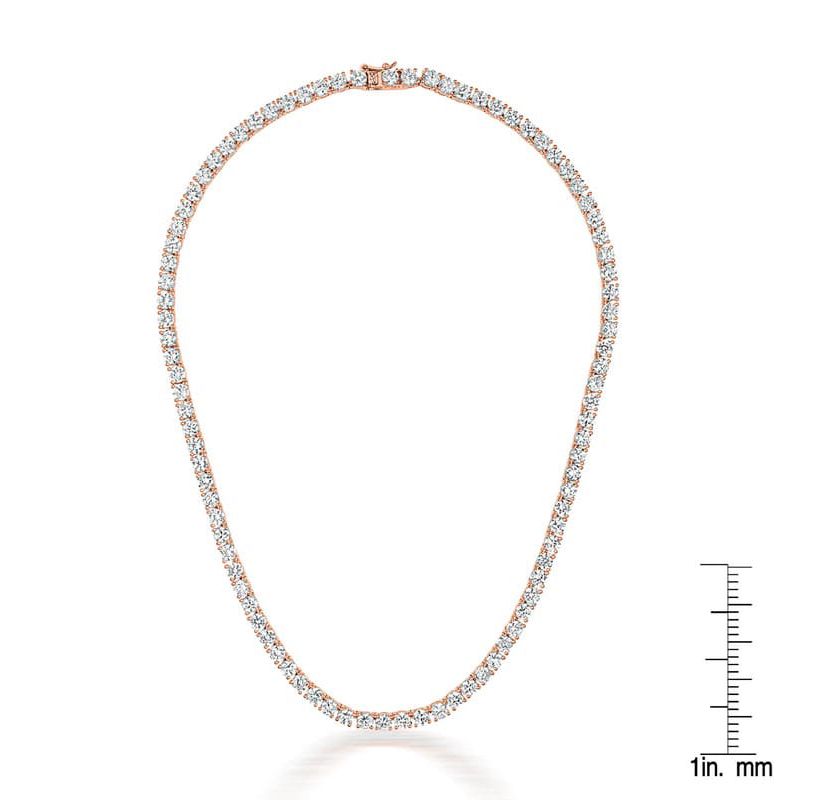 Lab Created Sterling Silver with Clear Cubic Zirconia 4MM Tennis Necklace