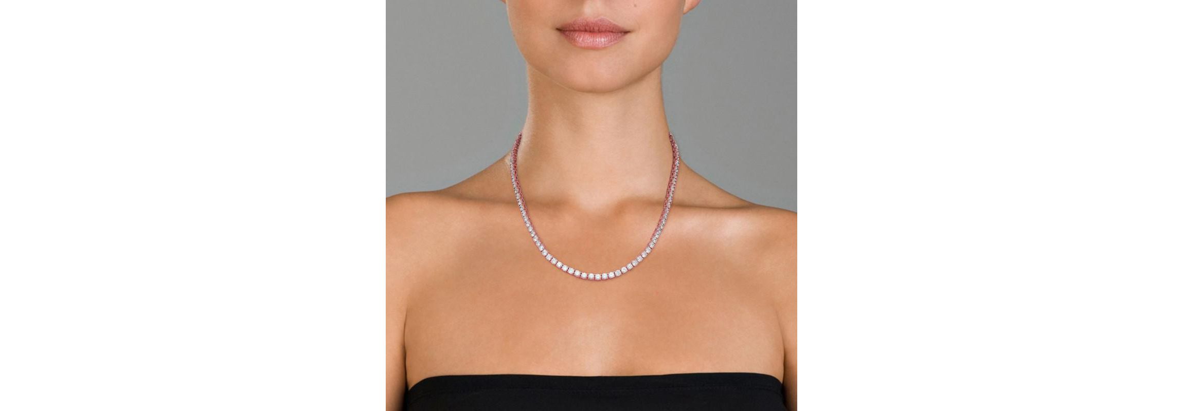 Lab Created Sterling Silver with Clear Cubic Zirconia 4MM Tennis Necklace