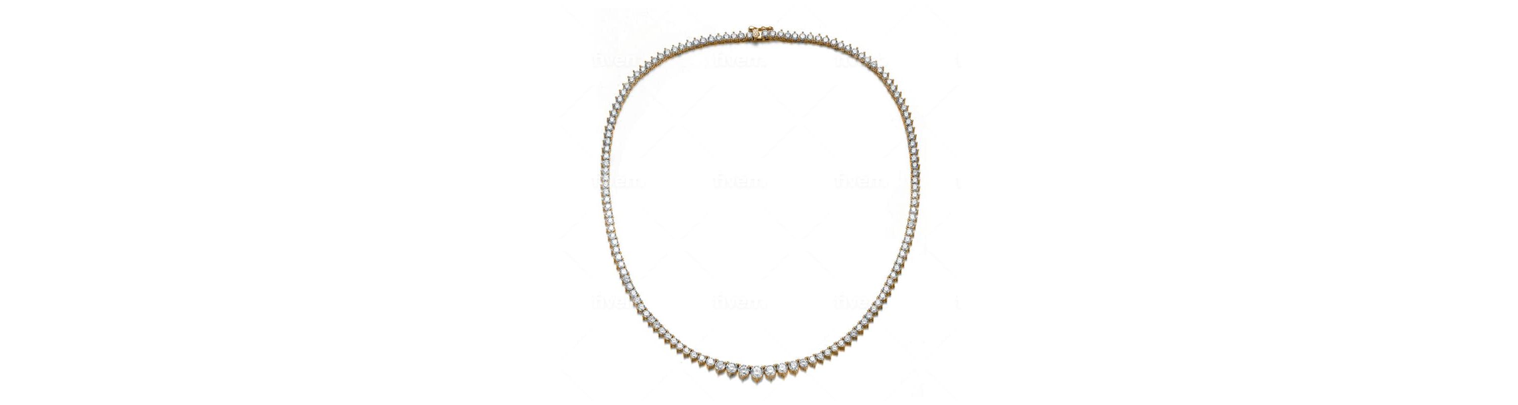 Lab Created Clear Cubic Zirconia Graduated Tennis Chain Necklace