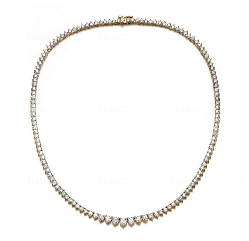 Lab Created Clear Cubic Zirconia Graduated Tennis Chain Necklace