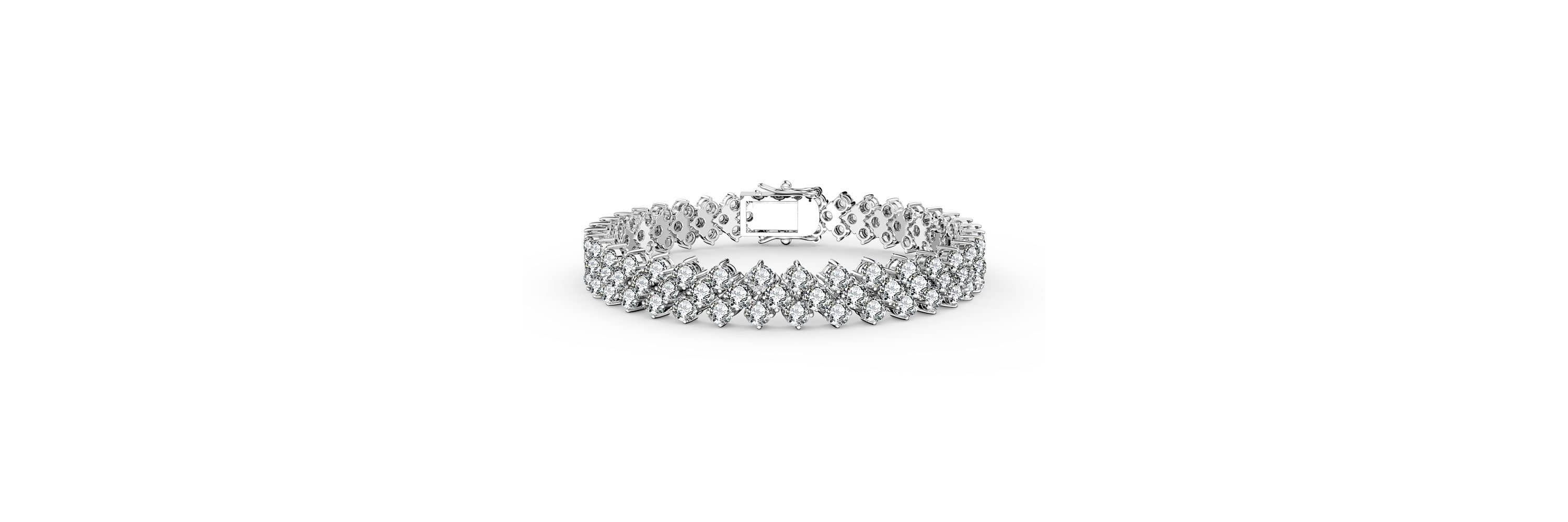 Lab Created Stylish White Gold Plated Cubic Zirconia Three Row Bracelet