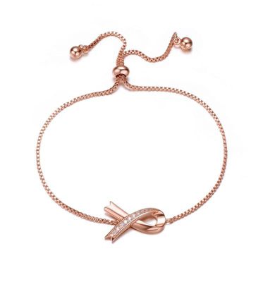 Rozzato Lab Created Stunning Teens/Young Adults 18K Rose Gold Plated Infinity Love Adjustable Bracelet